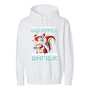 Pc Squirrel Gamer Keyboard Video Computer Gaming Lovers Cute Gift Garment-Dyed Fleece Hoodie