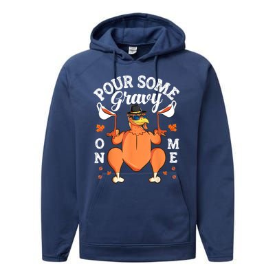 Pour Some Gravy On Me Turkey Lover Couple Thanksgiving Day Performance Fleece Hoodie