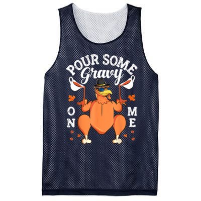 Pour Some Gravy On Me Turkey Lover Couple Thanksgiving Day Mesh Reversible Basketball Jersey Tank