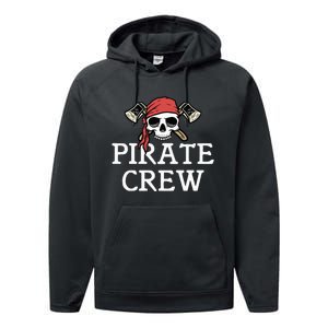 Pirate Squad Graphic Design Pirate Crew Performance Fleece Hoodie