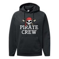 Pirate Squad Graphic Design Pirate Crew Performance Fleece Hoodie