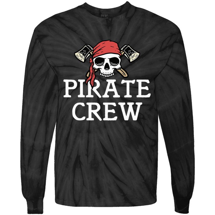 Pirate Squad Graphic Design Pirate Crew Tie-Dye Long Sleeve Shirt