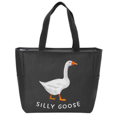 Playful Silly Goose Design Quirky And Fun Zip Tote Bag