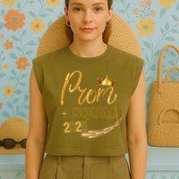 Prom Squad Graduation Class Of 2025 Party Matching Group  Garment-Dyed Women's Muscle Tee