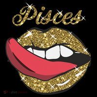 Pisces Sexy Golden Lips Tongue February March Birthday T-Shirt