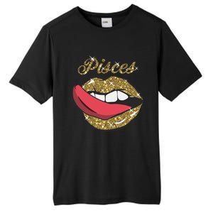 Pisces Sexy Golden Lips Tongue February March Birthday Tall Fusion ChromaSoft Performance T-Shirt