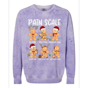 Pain Scale Gingerbread Trauma Nurse Christmas Nursing Gift Colorblast Crewneck Sweatshirt