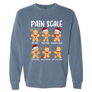 Pain Scale Gingerbread Trauma Nurse Christmas Nursing Gift Garment-Dyed Sweatshirt