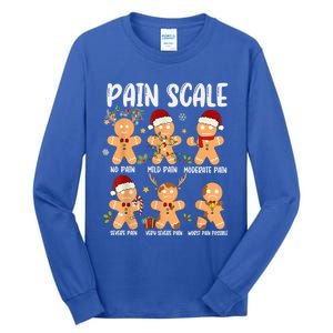 Pain Scale Gingerbread Trauma Nurse Christmas Nursing Gift Tall Long Sleeve T-Shirt