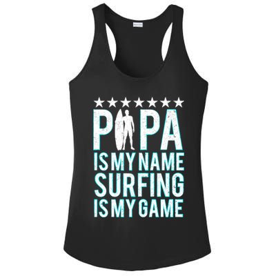 Papa Surfing Grandpa Dad Father Surfboard Surfs Surfers Meaningful Gift Ladies PosiCharge Competitor Racerback Tank