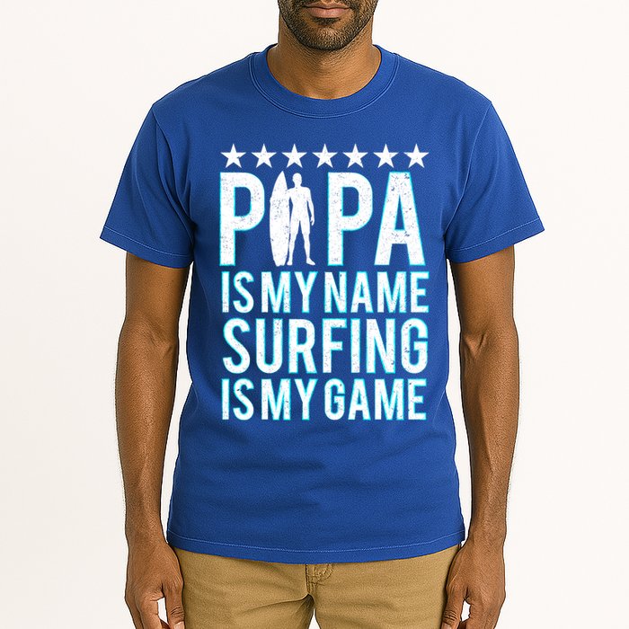 Papa Surfing Grandpa Dad Father Surfboard Surfs Surfers Meaningful Gift Tall T-Shirt