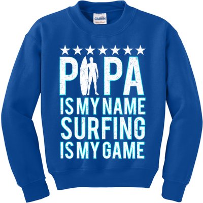 Papa Surfing Grandpa Dad Father Surfboard Surfs Surfers Meaningful Gift Kids Sweatshirt