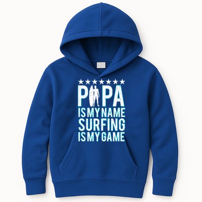 Papa Surfing Grandpa Dad Father Surfboard Surfs Surfers Meaningful Gift Kids Hoodie
