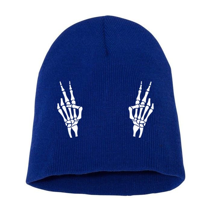 Peace Skelly Gift Short Acrylic Beanie