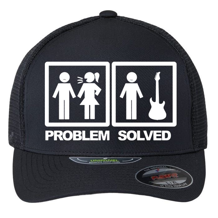 Problem Solved Guitar Flexfit Unipanel Trucker Cap