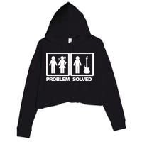Problem Solved Guitar Crop Fleece Hoodie