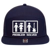 Problem Solved Guitar 7 Panel Mesh Trucker Snapback Hat