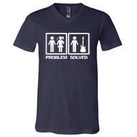 Problem Solved Guitar V-Neck T-Shirt