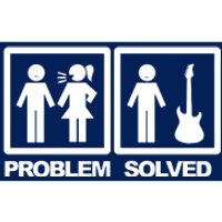 Problem Solved Guitar Bumper Sticker