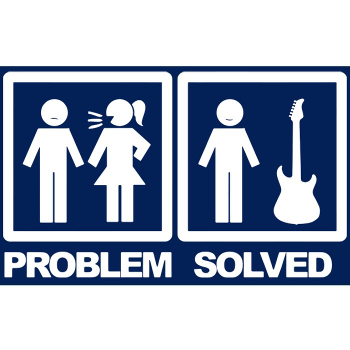 Problem Solved Guitar Bumper Sticker