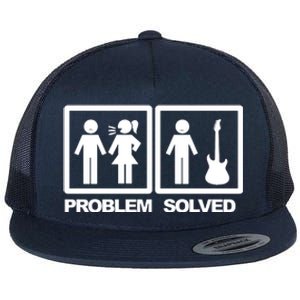 Problem Solved Guitar Flat Bill Trucker Hat