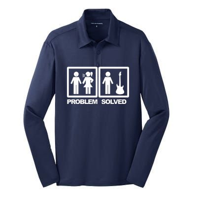 Problem Solved Guitar Silk Touch Performance Long Sleeve Polo