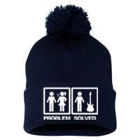 Problem Solved Guitar Pom Pom 12in Knit Beanie