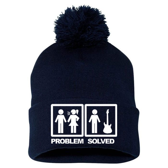 Problem Solved Guitar Pom Pom 12in Knit Beanie