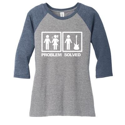 Problem Solved Guitar Women's Tri-Blend 3/4-Sleeve Raglan Shirt