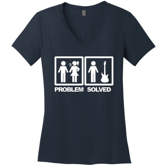 Problem Solved Guitar Women's V-Neck T-Shirt