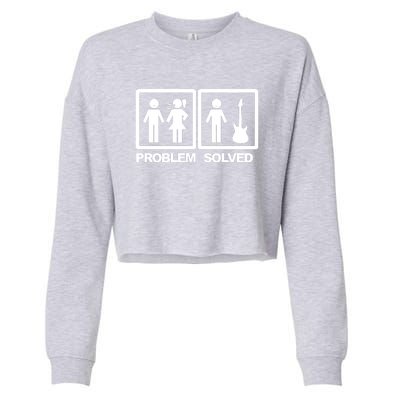 Problem Solved Guitar Cropped Pullover Crew