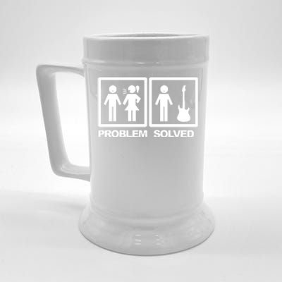 Problem Solved Guitar Beer Stein