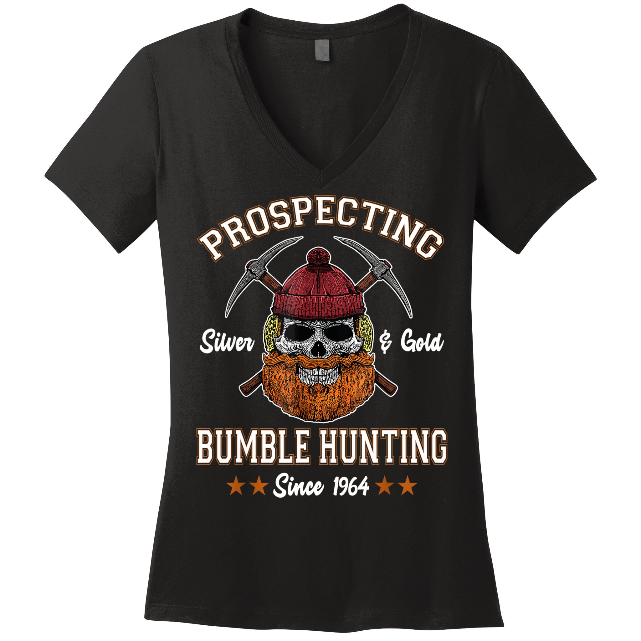 Prospecting Silver & Gold Bumble Hunting Since Women's V-Neck T-Shirt