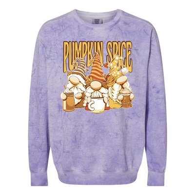 Pumpkin Spice Gnomes Autumn Lover Colorblast Crewneck Sweatshirt