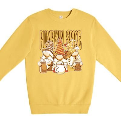 Pumpkin Spice Gnomes Autumn Lover Premium Crewneck Sweatshirt