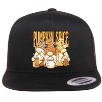 Pumpkin Spice Gnomes Autumn Lover Flat Bill Trucker Hat