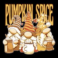 Pumpkin Spice Gnomes Autumn Lover Flat Bill Trucker Hat