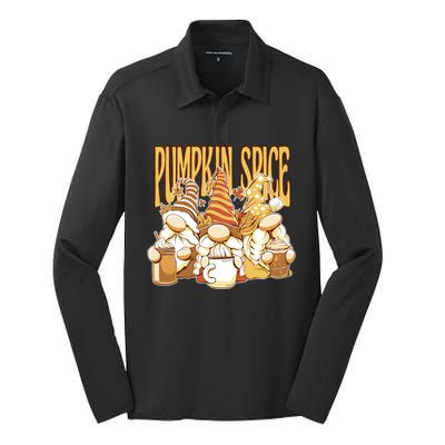 Pumpkin Spice Gnomes Autumn Lover Silk Touch Performance Long Sleeve Polo