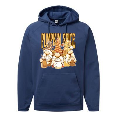 Pumpkin Spice Gnomes Autumn Lover Performance Fleece Hoodie