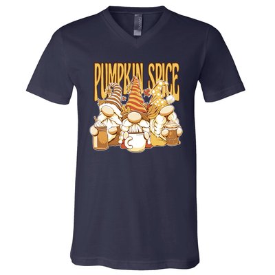 Pumpkin Spice Gnomes Autumn Lover V-Neck T-Shirt