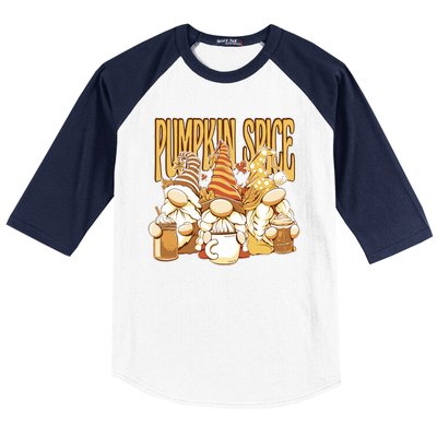 Pumpkin Spice Gnomes Autumn Lover Baseball Sleeve Shirt