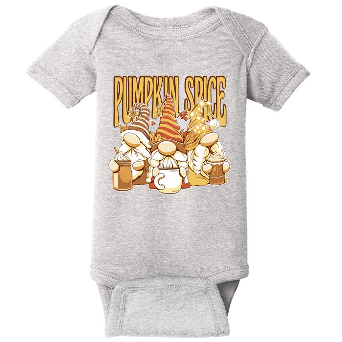 Pumpkin Spice Gnomes Autumn Lover Baby Bodysuit