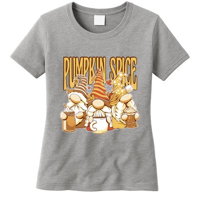 Pumpkin Spice Gnomes Autumn Lover Womens T-Shirt