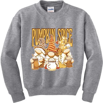 Pumpkin Spice Gnomes Autumn Lover Kids Sweatshirt
