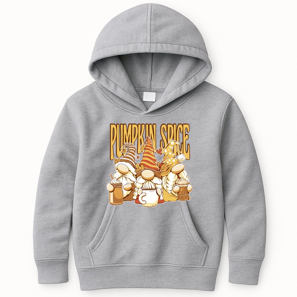 Pumpkin Spice Gnomes Autumn Lover Kids Hoodie