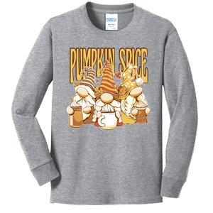 Pumpkin Spice Gnomes Autumn Lover Kids Long Sleeve Shirt