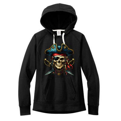 Pirate Skull Halloween Women's Fleece Hoodie