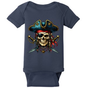 Pirate Skull Halloween Baby Bodysuit