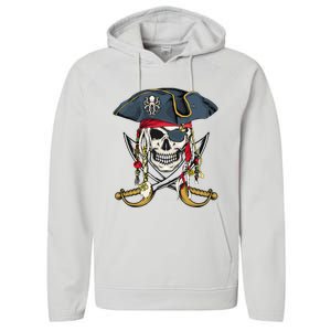 Pirate Skull Halloween Little Performance Fleece Hoodie