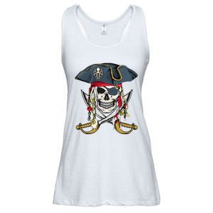 Pirate Skull Halloween Little Ladies Essential Flowy Tank